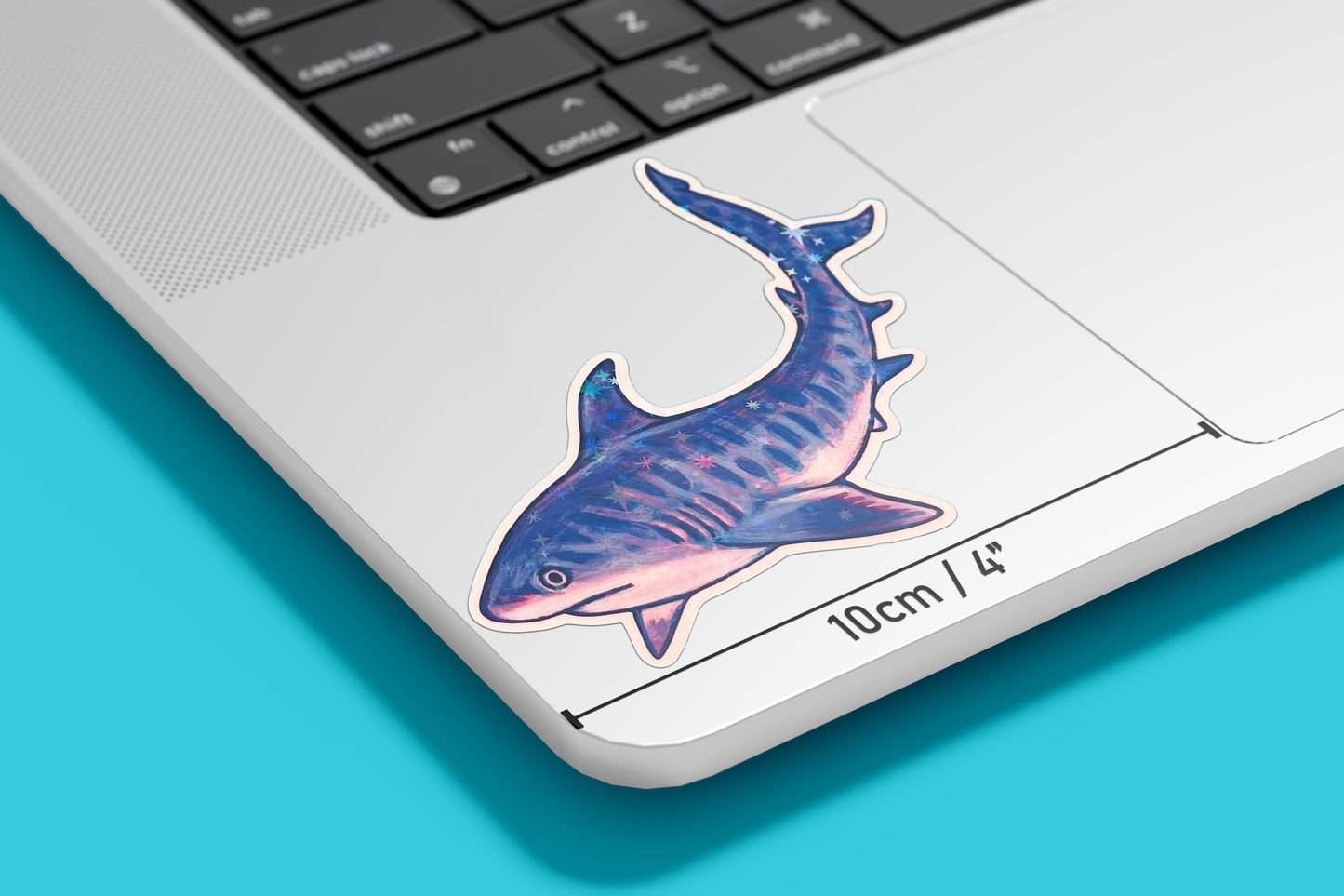 Holographic Shark Stickers / Tiger + Hammerhead + Reef shark / handmade artist vinyl sticker / nature stationery