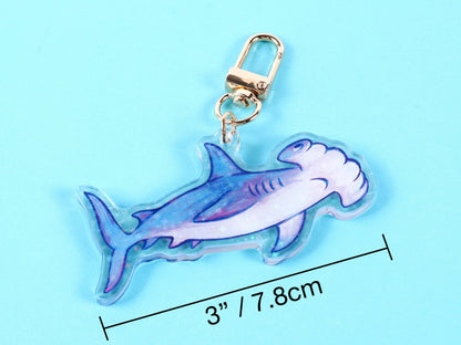 Holographic Hammerhead Shark Keychain / ocean bag charm